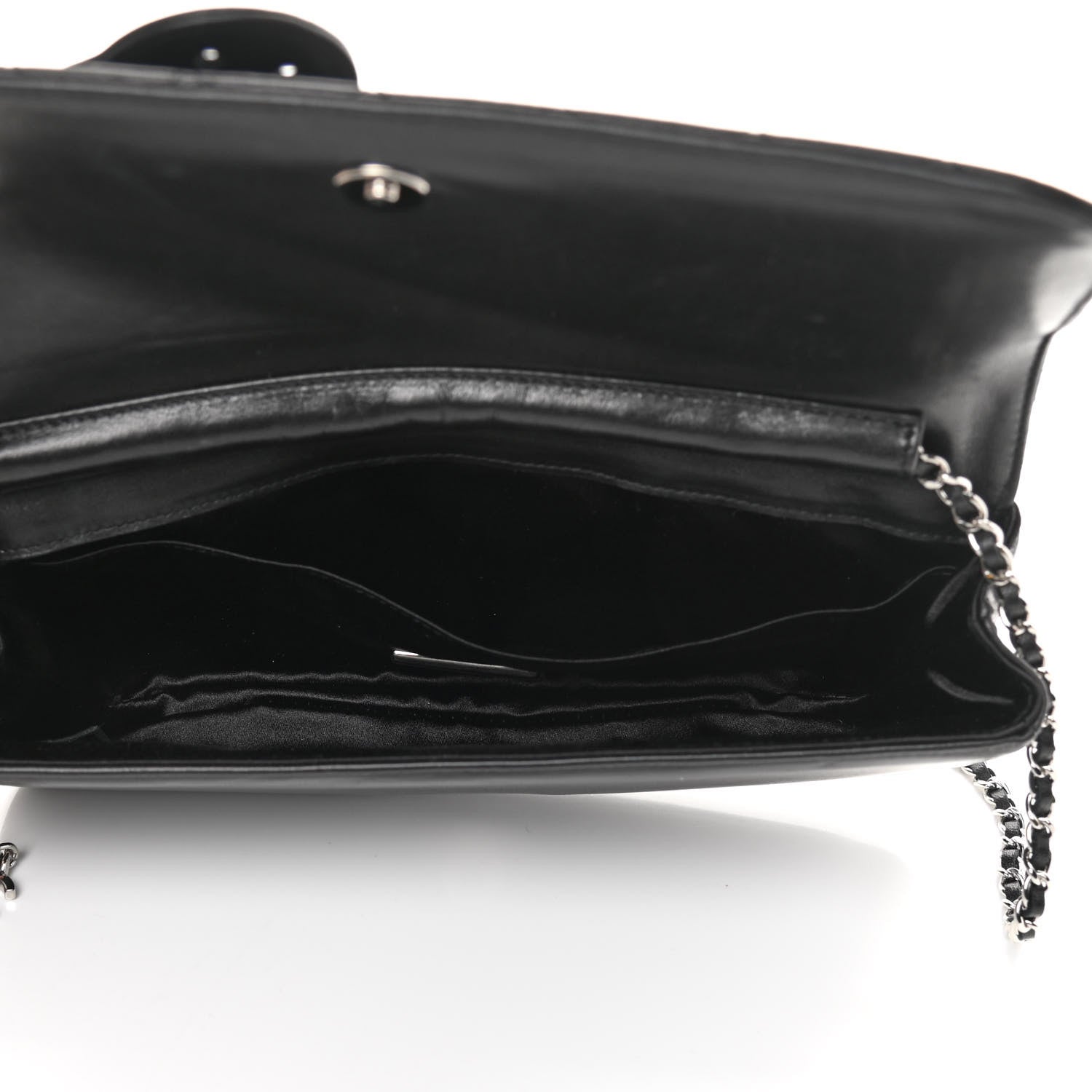Chanel Lambskin Quilted Butterfly Clutch With Chain Black 5 of 14