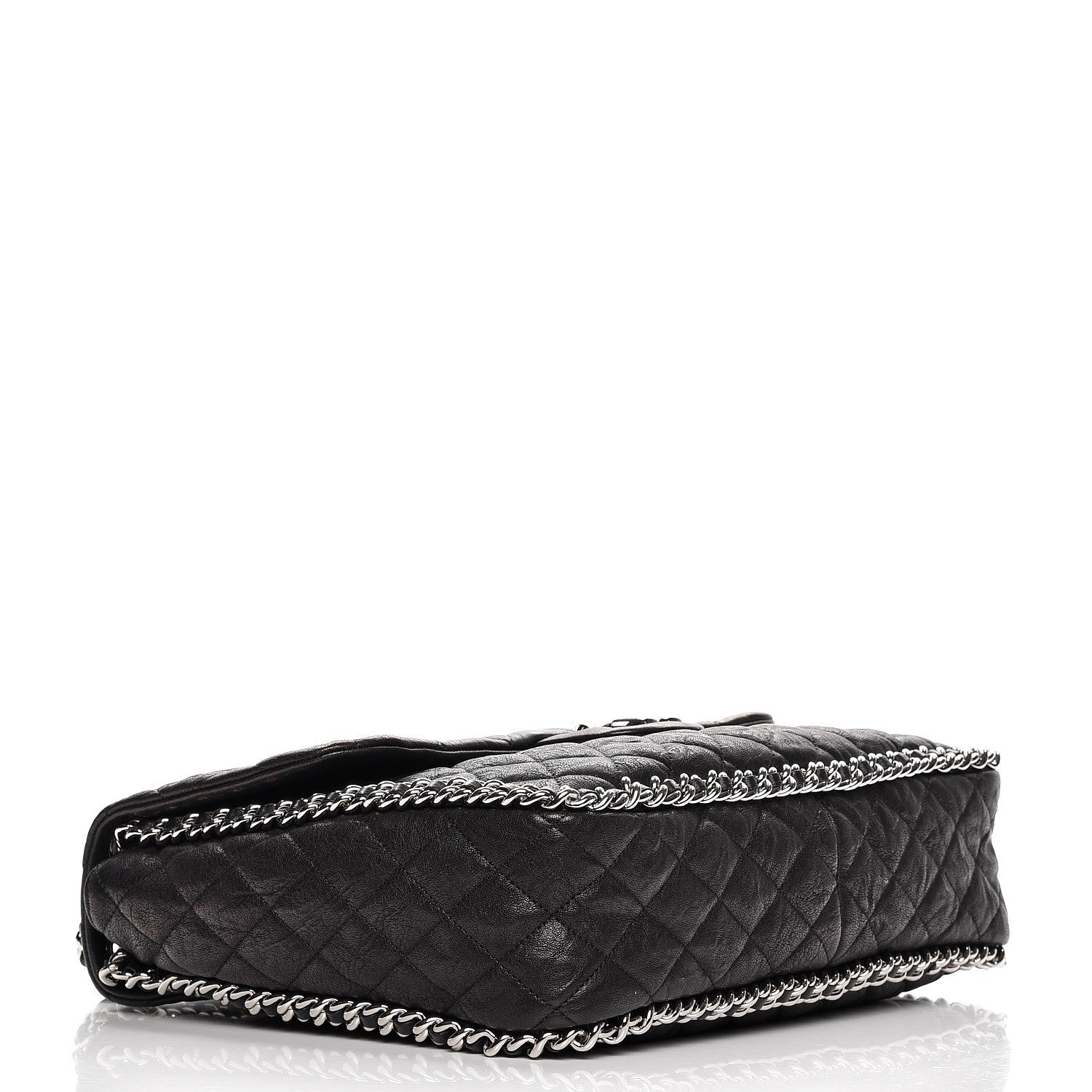 Chanel Washed Lambskin Quilted Maxi Chain Around Flap Black 4 of 9