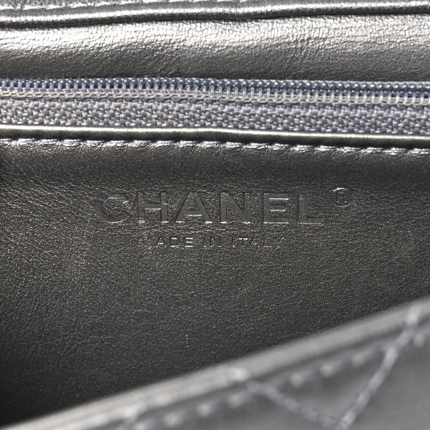 Metallic Goatskin Quilted Small Chic Pearls Flap Silver
