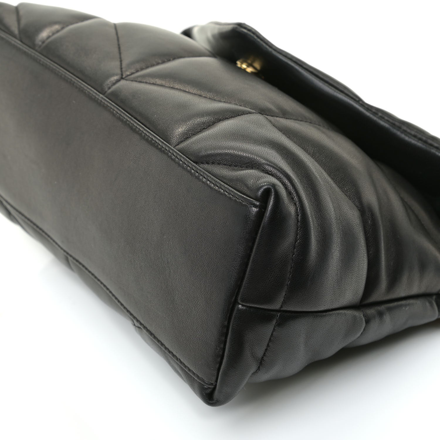 Saint Laurent Lambskin Quilted Small Loulou Puffer Monogram Chain Satchel Black 6 of 8