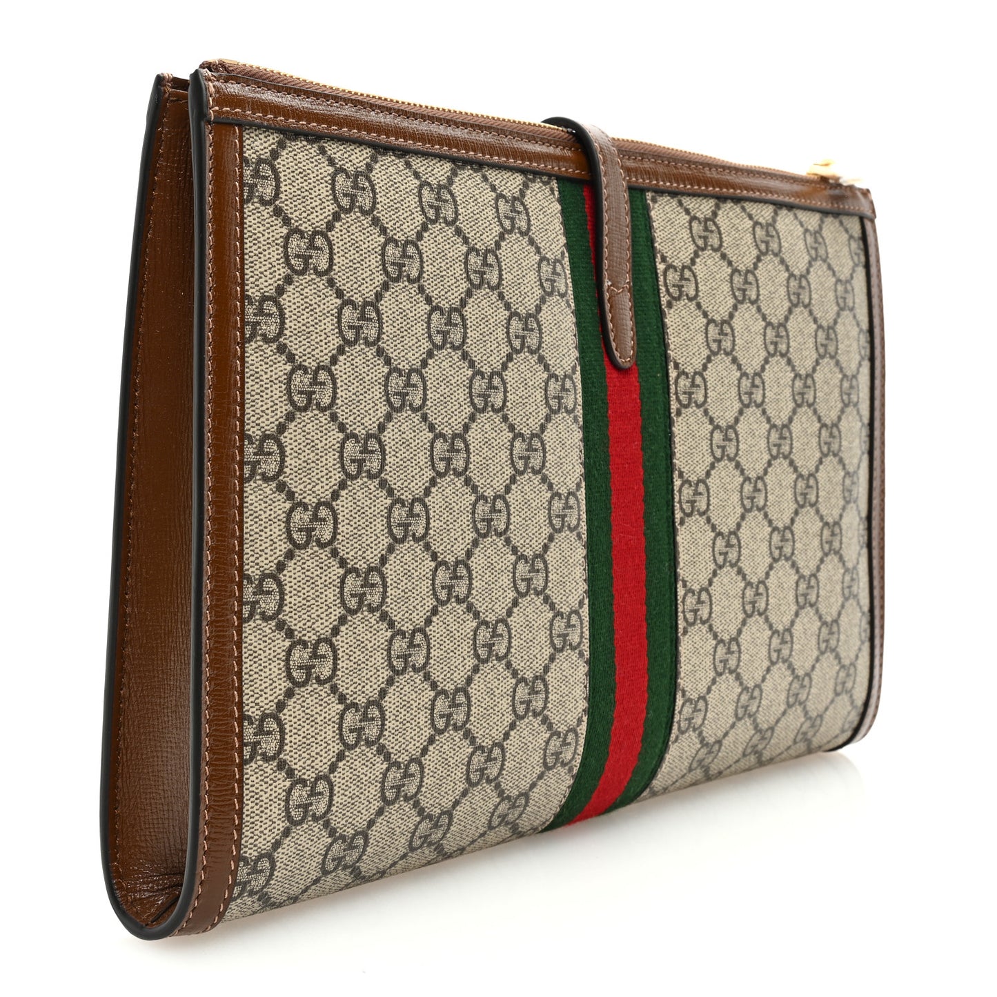 GG Supreme Monogram Large Jackie 1961 Pouch Brown
