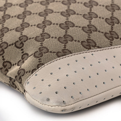 Gucci Monogram Calfskin Perforated Medium Flat Messenger Bag Off White 9 of 14