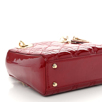Christian Dior Patent Cannage Mini Lady Dior Red 8 of 10