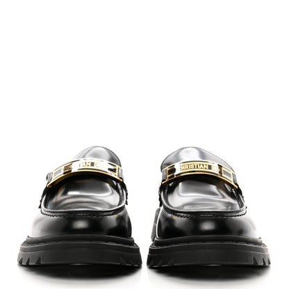 Christian Dior Brushed Calfskin Dior Code Lug Sole 15mm Loafers 38 Black 2 of 8
