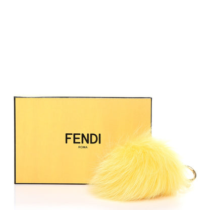 Fendi Fox Fur Pom Pom Bag Charm Yellow 5 of 5