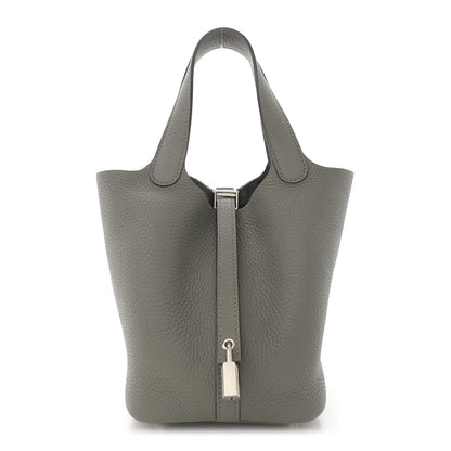Hermes Taurillon Clemence Picotin Lock 18 PM Gris Meyer 1 of 10