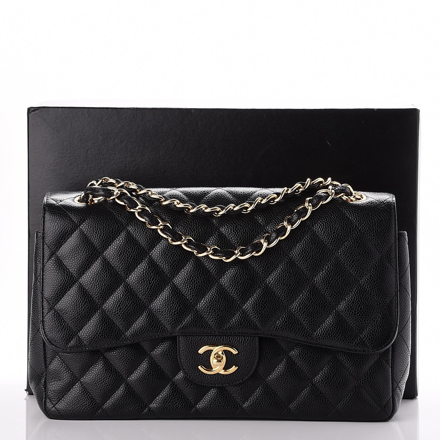 Chanel Caviar Quilted Jumbo Double Flap Black 9 of 9