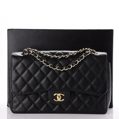 Chanel Caviar Quilted Jumbo Double Flap Black 9 of 9