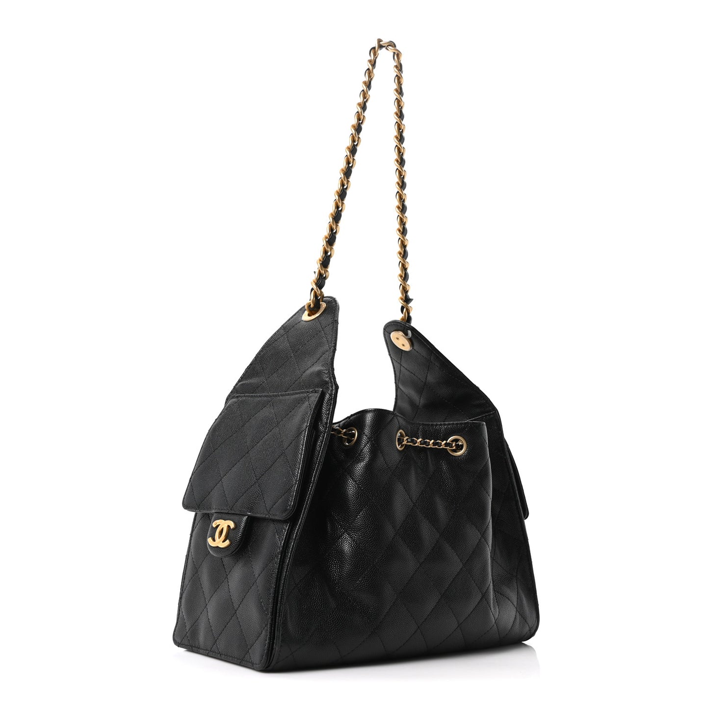 Caviar Quilted Small Chanel 25 Handbag Black