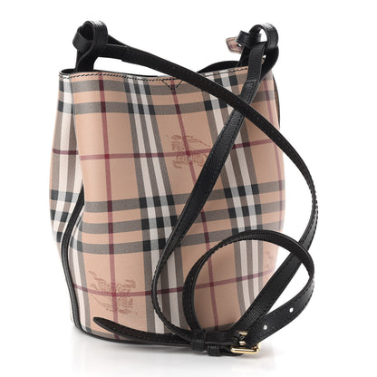 Burberry Haymarket Check Colours Small Lorne Bucket Crossbody Black 3 of 8