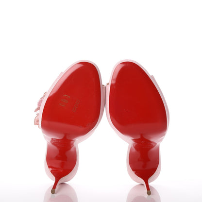 Christian Louboutin Suede Submuline 120 Fleur Paillette Slide Sandals 40.5 Pompadour 7 of 12