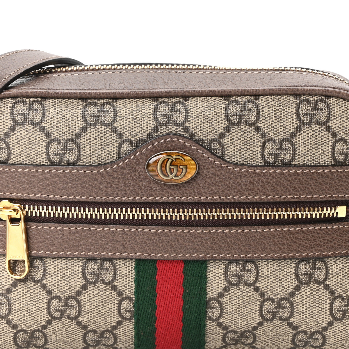 Gucci GG Supreme Monogram Web Mini Ophidia Shoulder Bag Brown 8 of 11