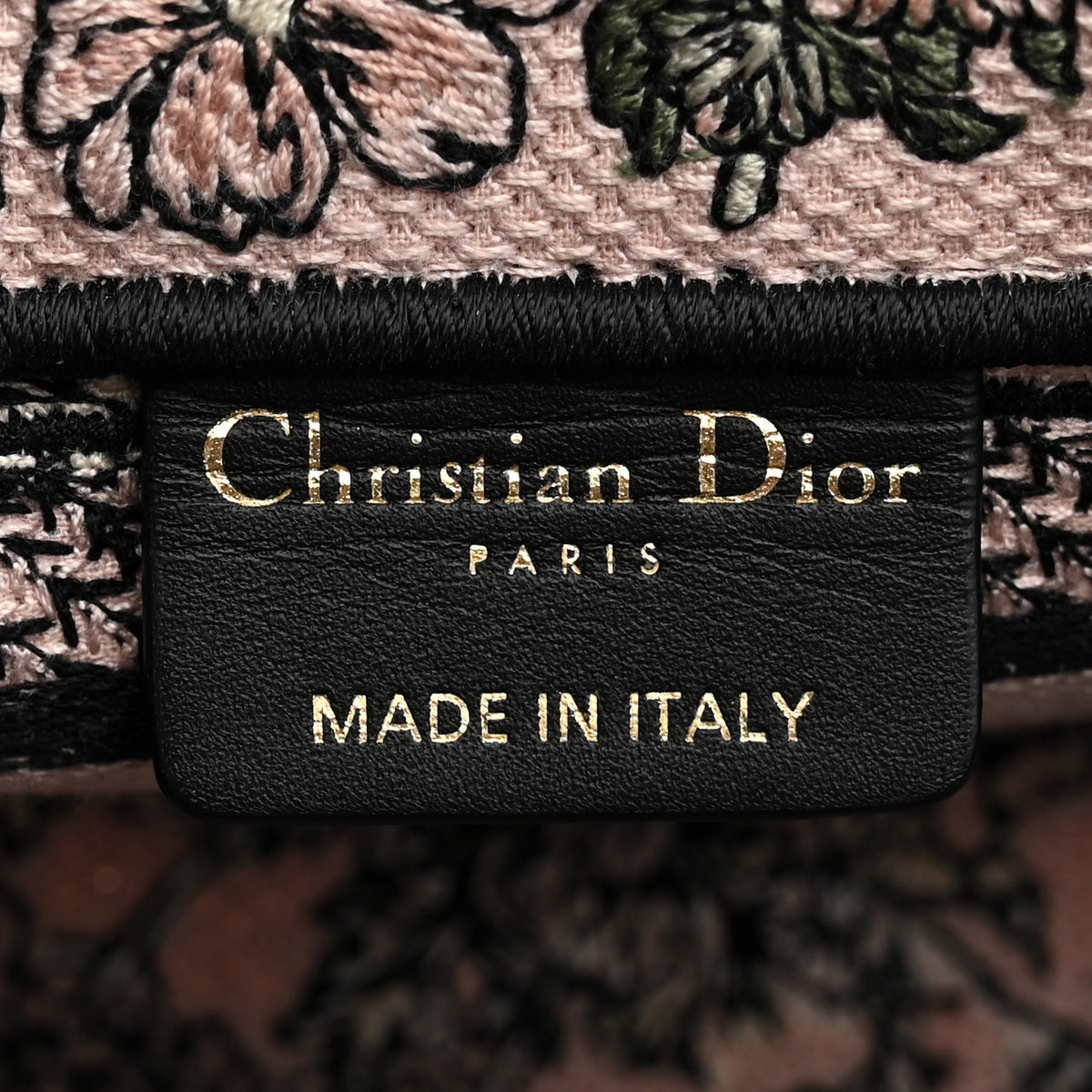 Christian Dior Canvas Embroidered Mini Book Tote With Strap Pink Multicolor 6 of 11