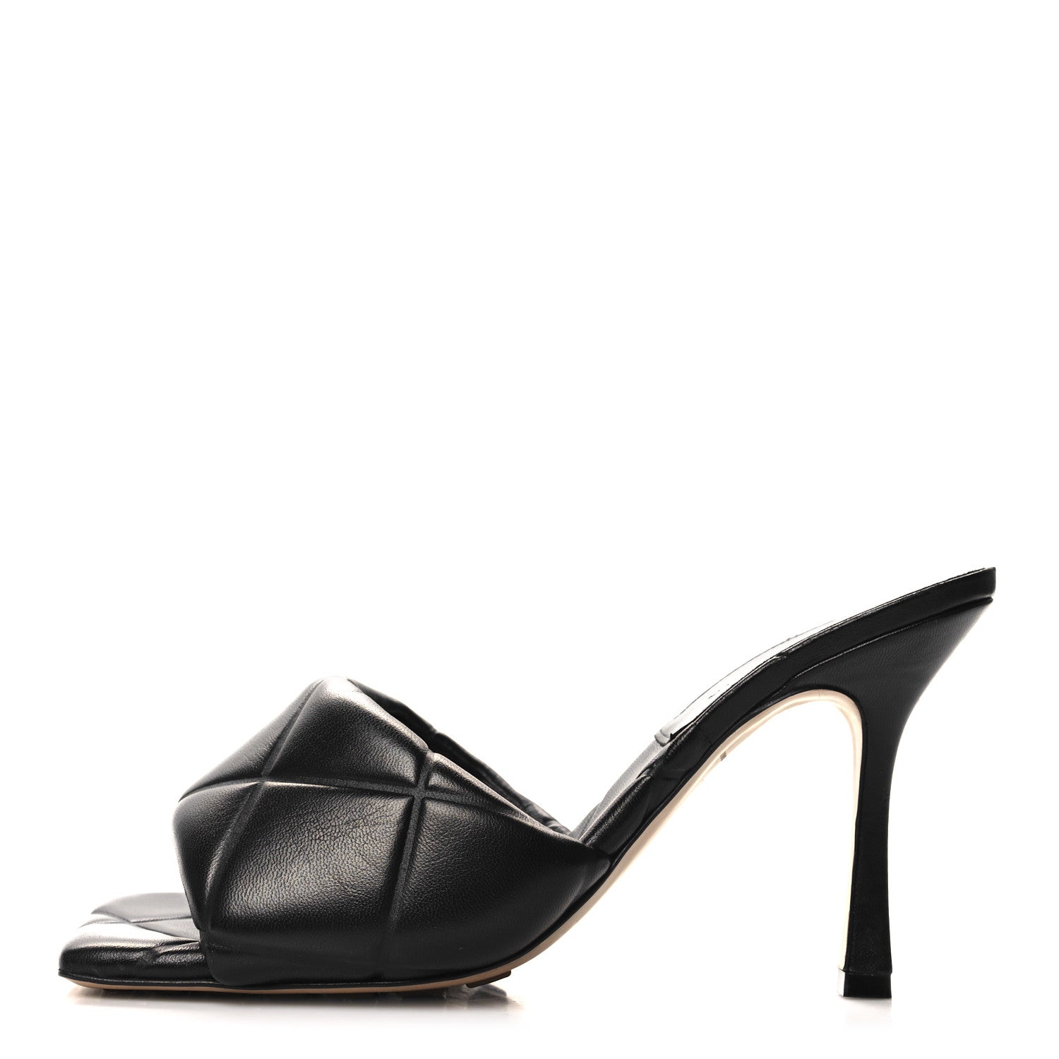 Bottega Veneta Nappa Quilted Rubber Lido Mule Sandals 40 Black 1 of 7