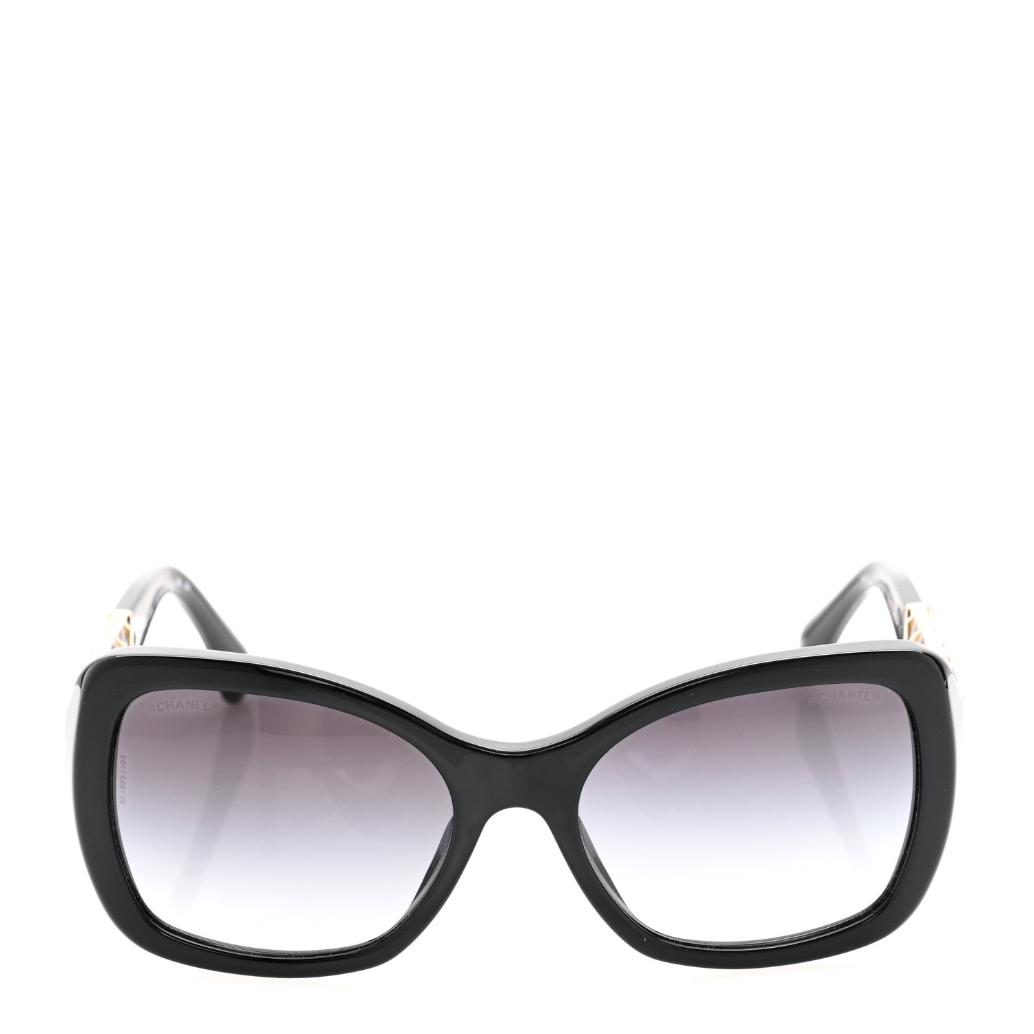 Chanel Acetate Metal Chain Square Sunglasses 5305 Black 2 of 9