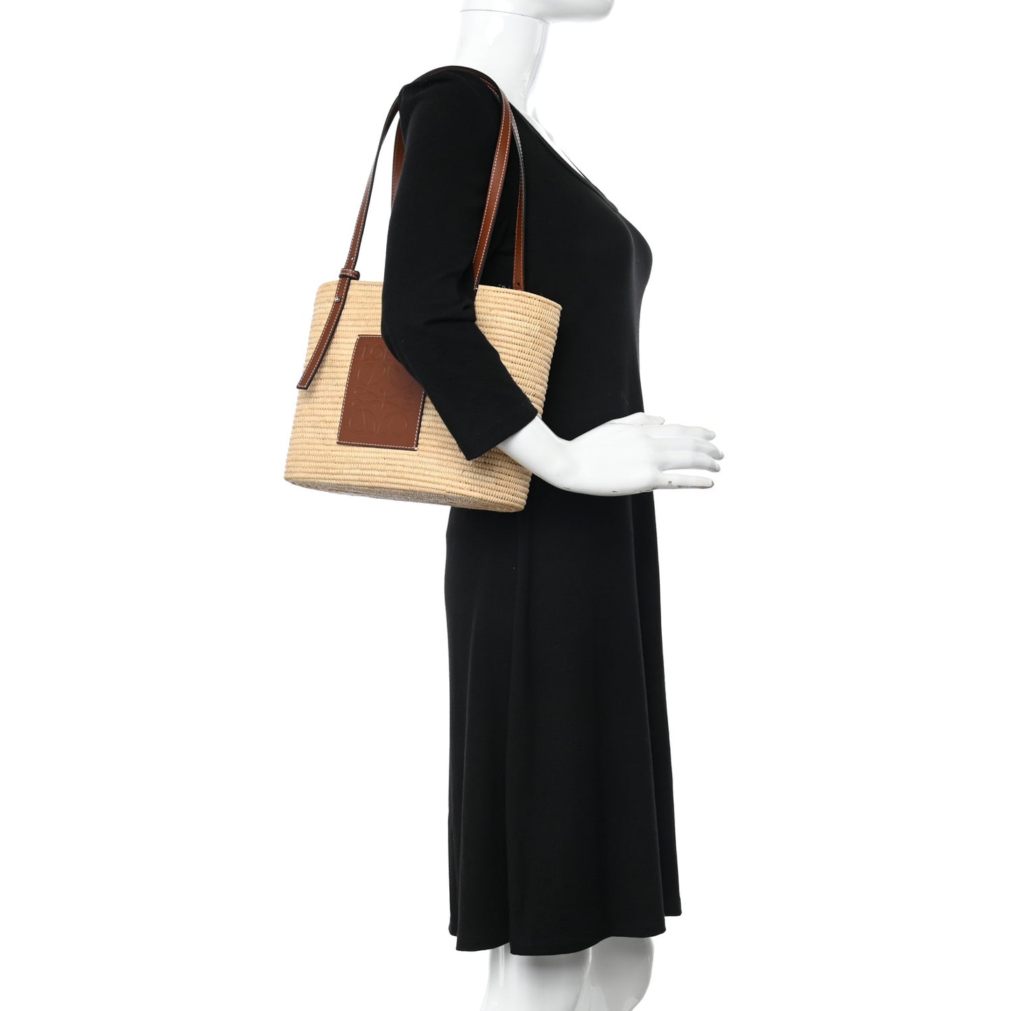 Raffia Small Square Basket Tote Bag Natural Tan