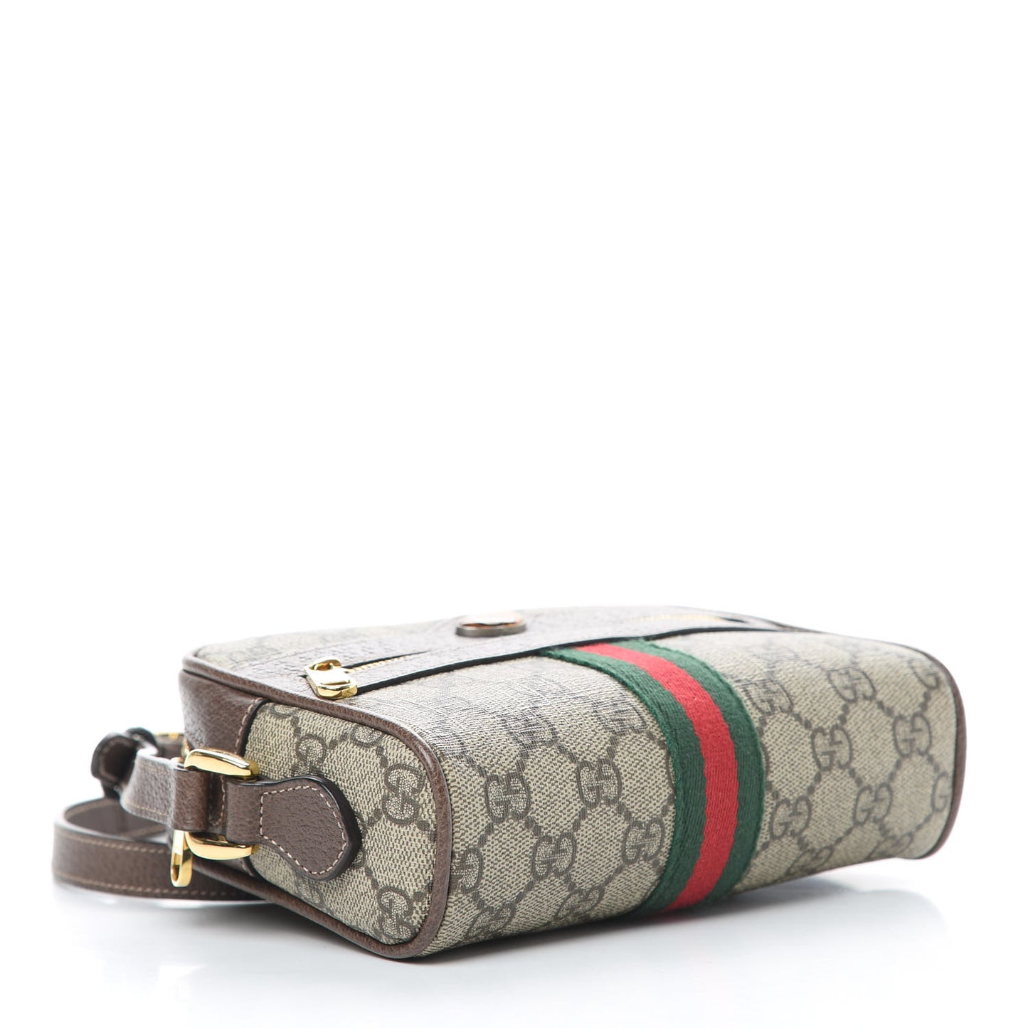 GG Supreme Monogram Web Mini Ophidia Shoulder Bag Brown