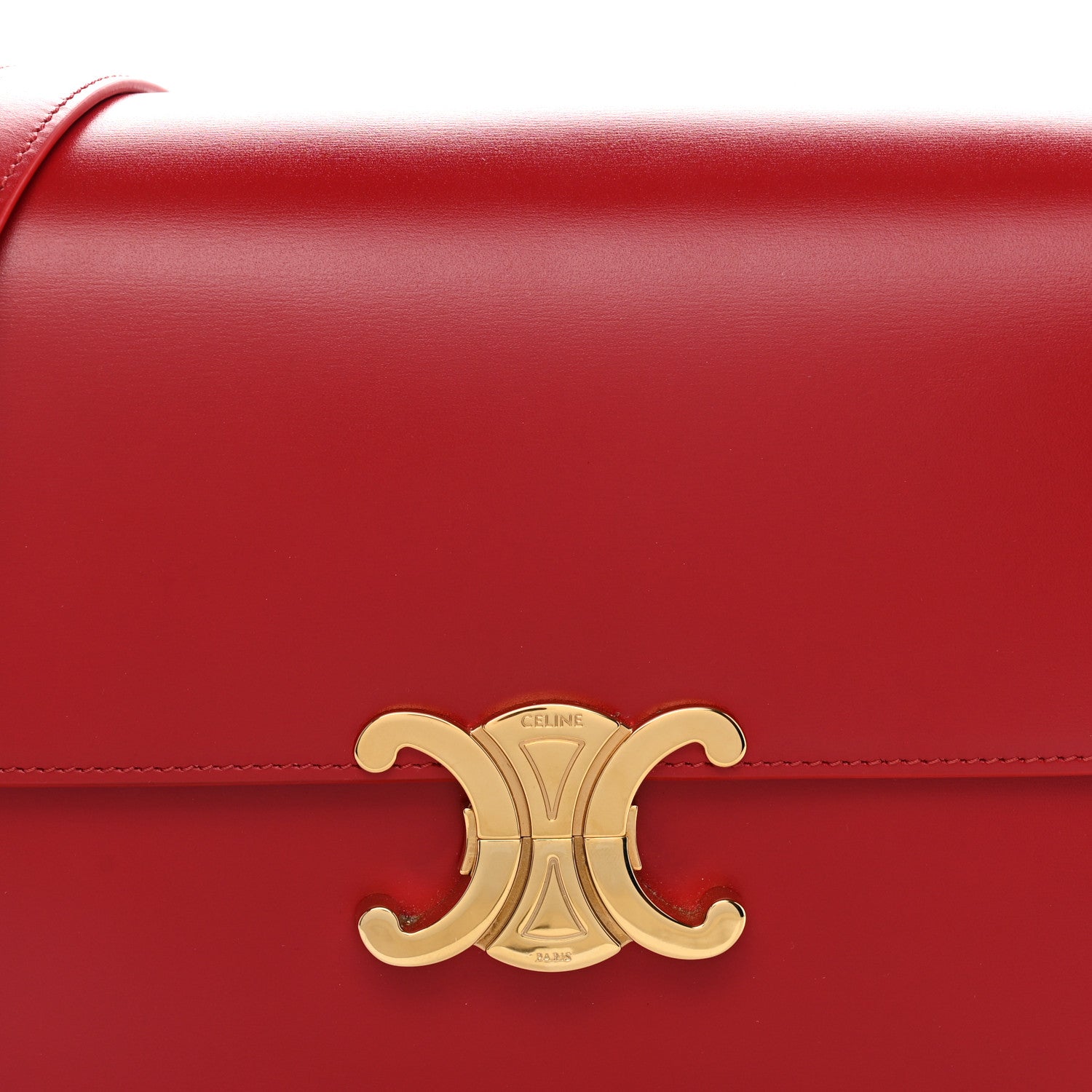 Celine Shiny Calfskin Large Triomphe Red 8 of 13
