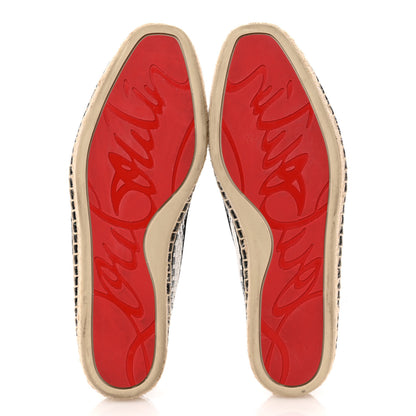 Christian Louboutin Patent Calfskin Reflective Tresse Nanou Ivy Orlato Espadrilles 39 White Black Grey 6 of 12