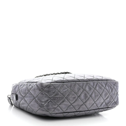 Chanel Metallic Aged Calfskin Quilted Medium Reissue Camera Case Dark Silver 4 of 10