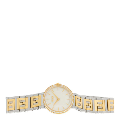 Fendi Stainless Steel Diamond Bezel Mother of Pearl 19mm Fendi Forever Two Tone Quartz Watch 2 of 5