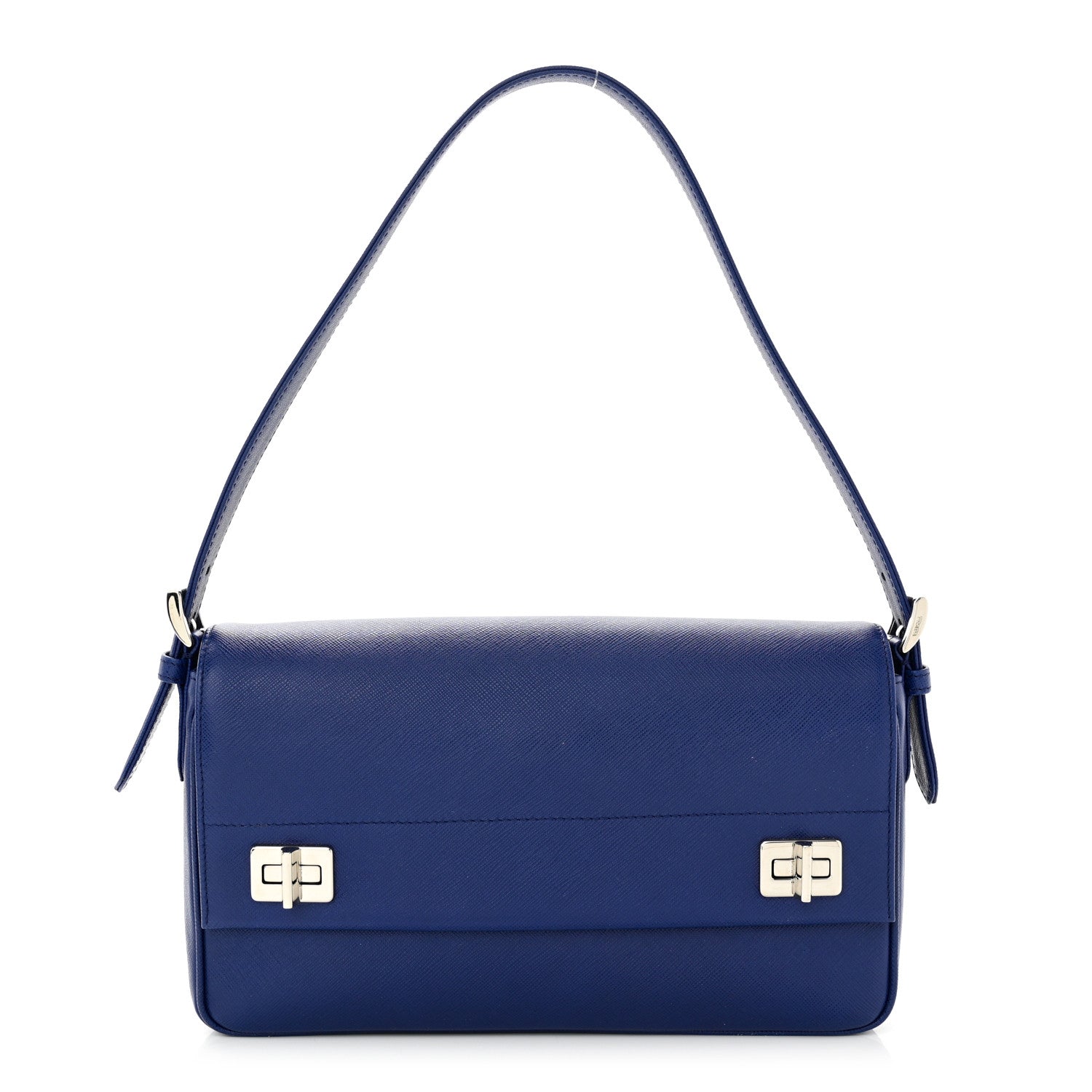 Prada Saffiano Lux Shoulder Bag Bluette 1 of 10