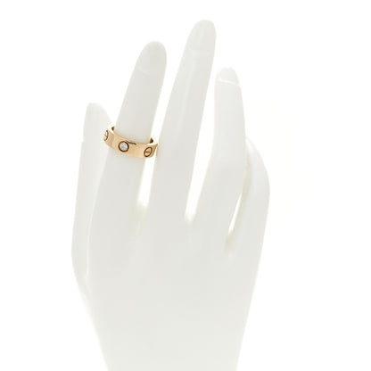 Cartier 18K Yellow Gold 3 Diamond 5.5mm LOVE Ring 51 5.75 2 of 4