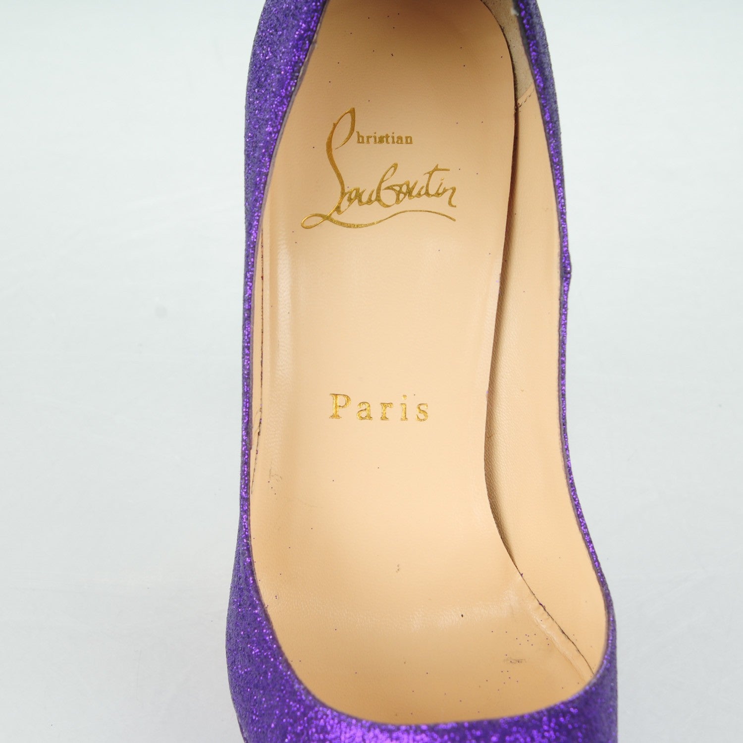 Christian Louboutin Glitter Bambou 140 Pumps 35.5 Purple 7 of 13