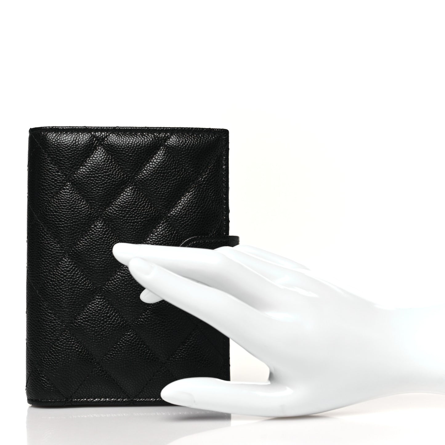 Caviar Quilted Passport Holder Black