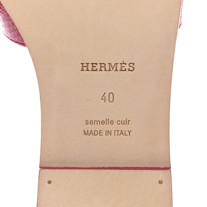 Hermes Lizard Oran Sandals 40 Fuchsia 6 of 9