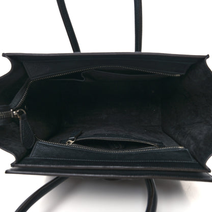 Celine Drummed Calfskin Micro Luggage Black 5 of 12