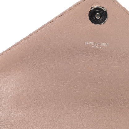 Saint Laurent Sheepskin Matelasse Chevron Monogram Medium College Bag Rose Poudre 14 of 14