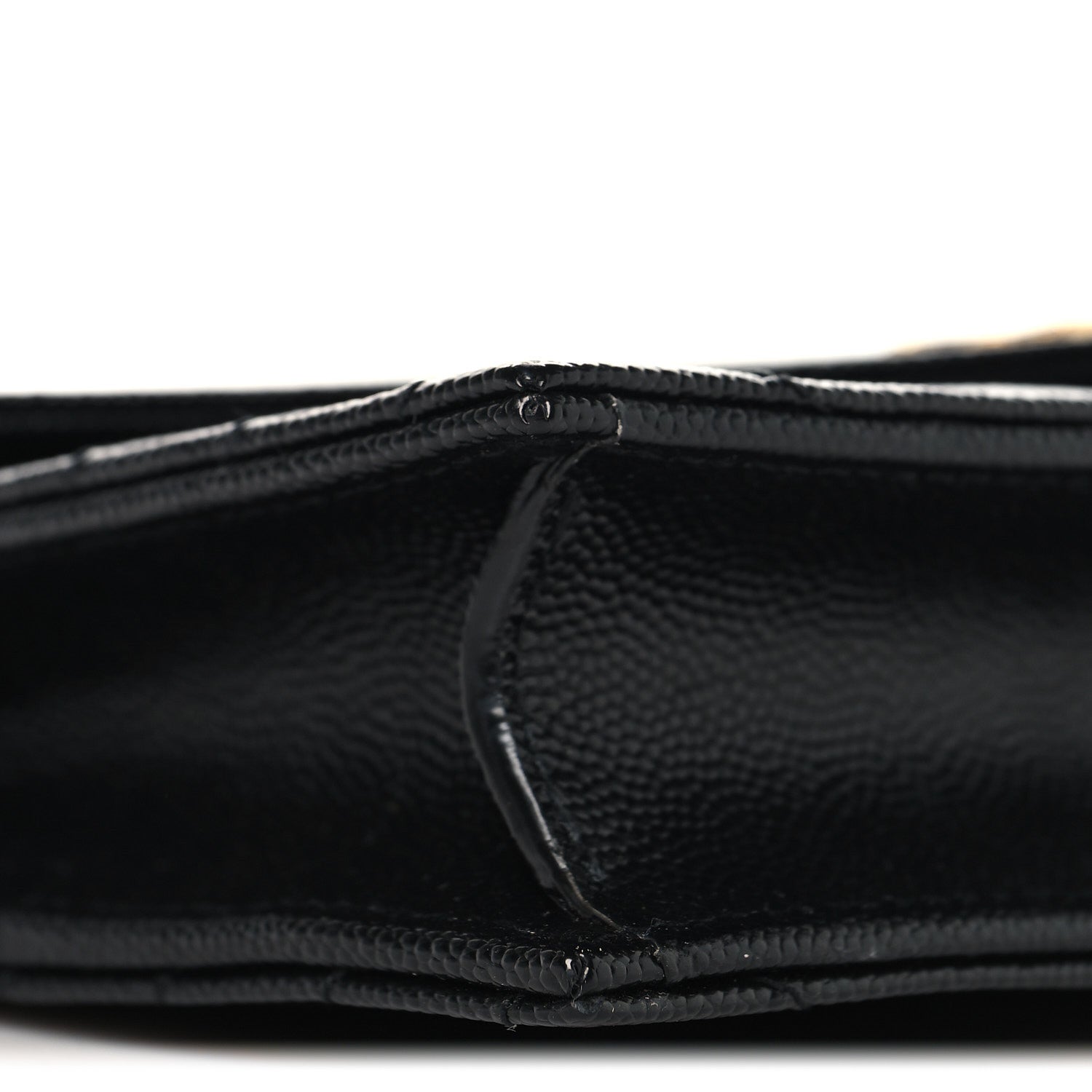 Saint Laurent Grain De Poudre Matelasse Chevron Monogram Envelope Chain Wallet Black 8 of 10