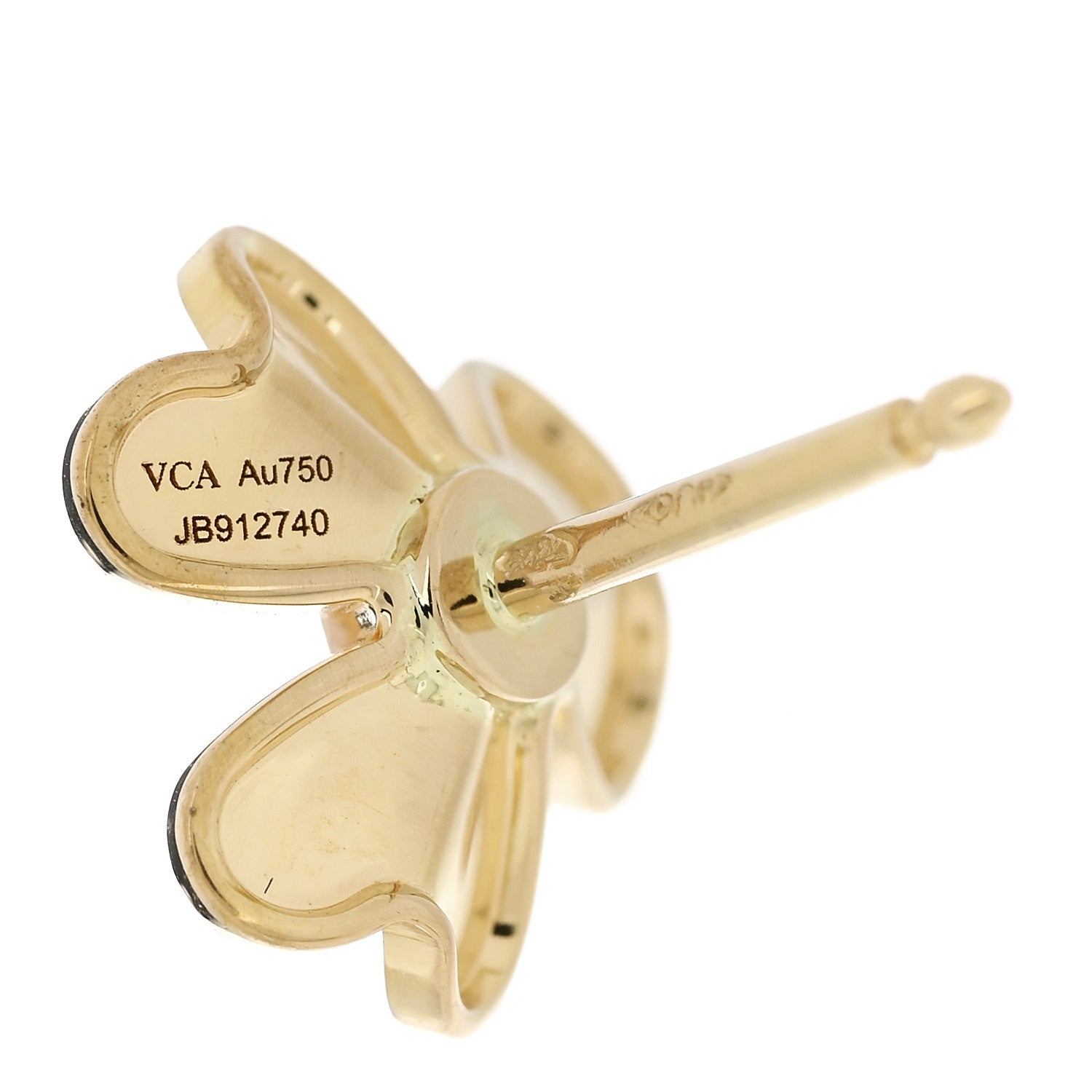 Van Cleef & Arpels 18K Yellow Gold Diamond Mini Frivole Earrings 4 of 5