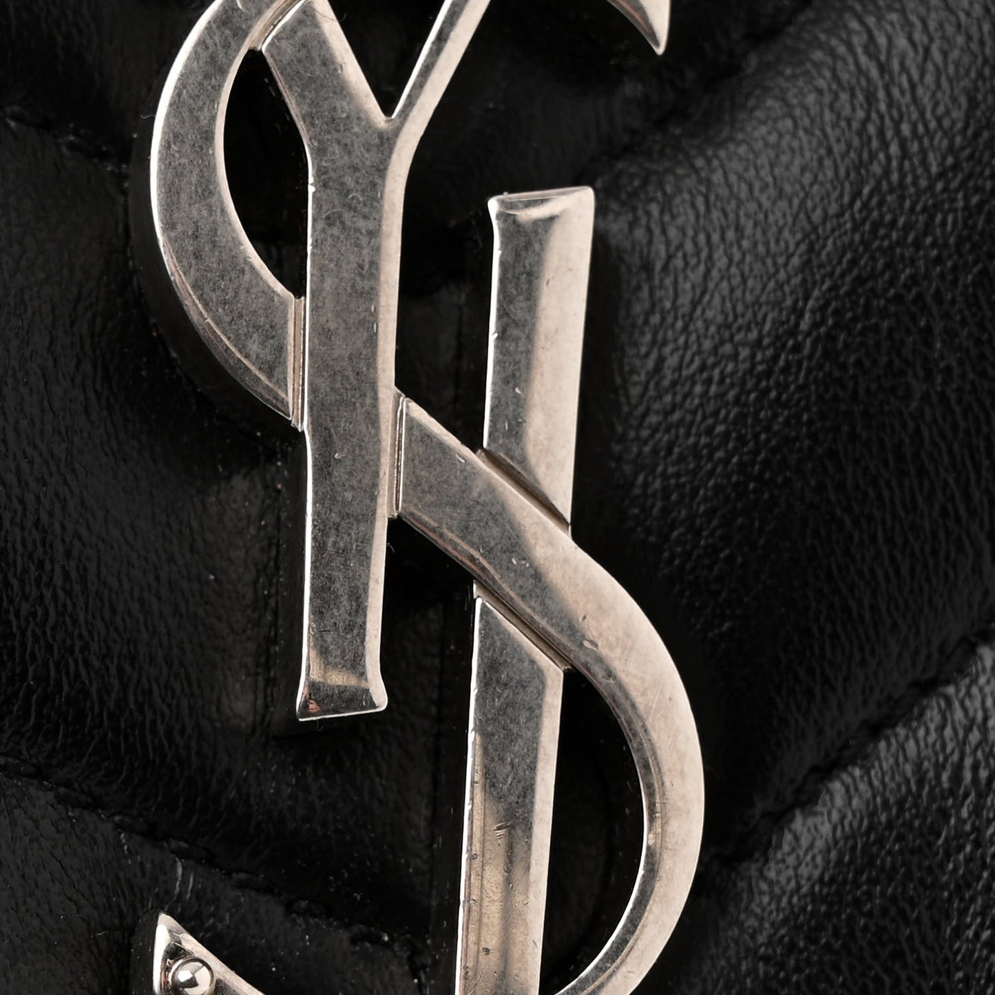 Calfskin Y Quilted Monogram Medium Loulou Chain Satchel Black