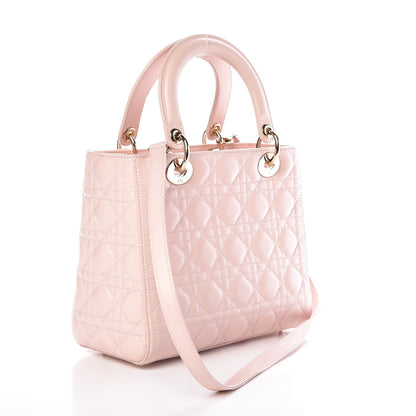 Christian Dior Lambskin Cannage Medium Lady Dior Light Pink 3 of 19