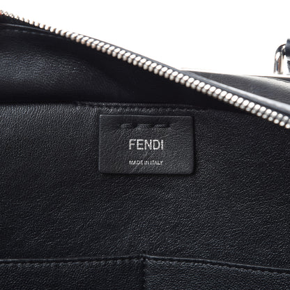 Fendi Vitello Pelo Flamingo Crocodile Embossed Petite 3Jours Tote Black 5 of 12
