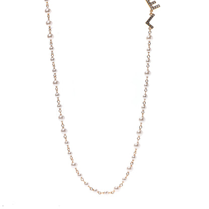 Chanel Pearl Crystal 90's Icon CC Necklace Gold 1 of 4