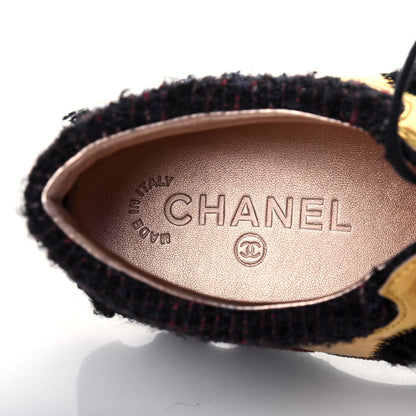 Chanel Tweed Suede Calfskin Runway Sneakers 37 Black Multicolor 7 of 18