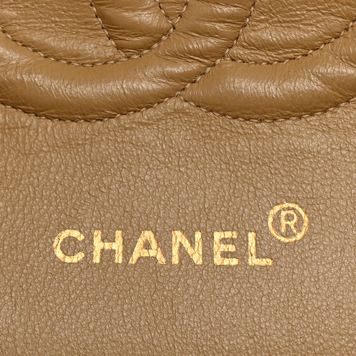 Lambskin Quilted Medium Double Flap Beige