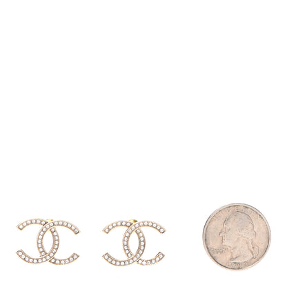 Chanel Crystal CC Earrings Gold 2 of 4