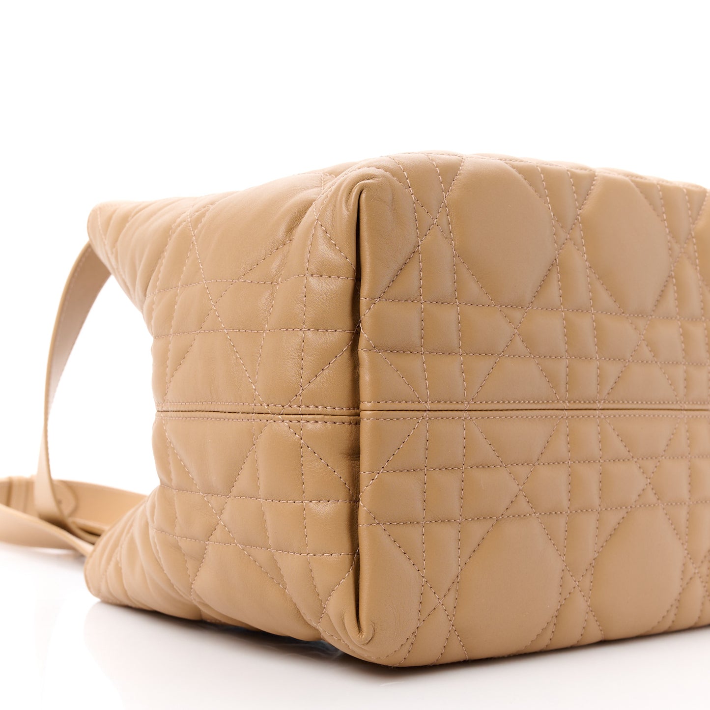 CHRISTIAN DIOR Calfskin Macrocannage Medium Toujours Tan