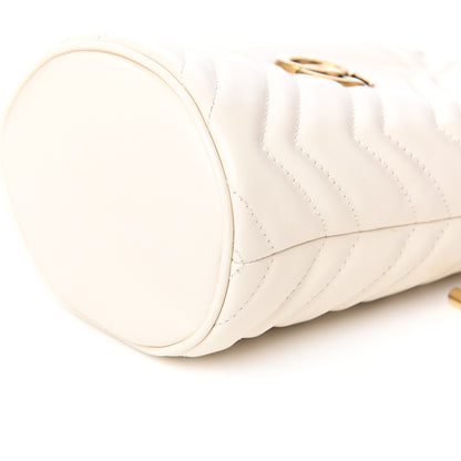 Gucci Calfskin Matelasse Mini GG Marmont 2.0 Bucket Bag White 8 of 10