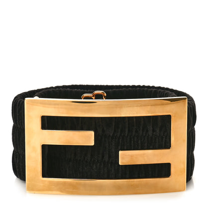 Fendi Velvet Maxi FF Stretch Belt 75 30 Black 1 of 3