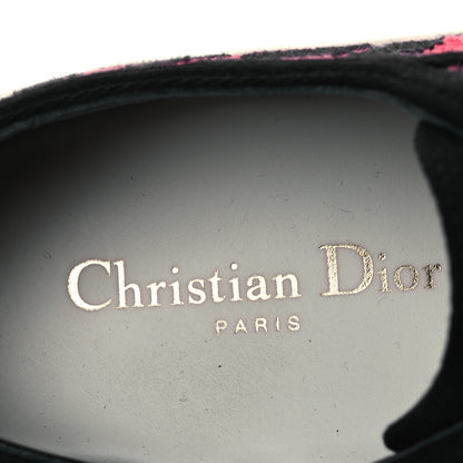 Christian Dior Canvas Leopard Embroidered Womens Walk N Dior Low Top Sneakers 37.5 Framboise 9 of 15