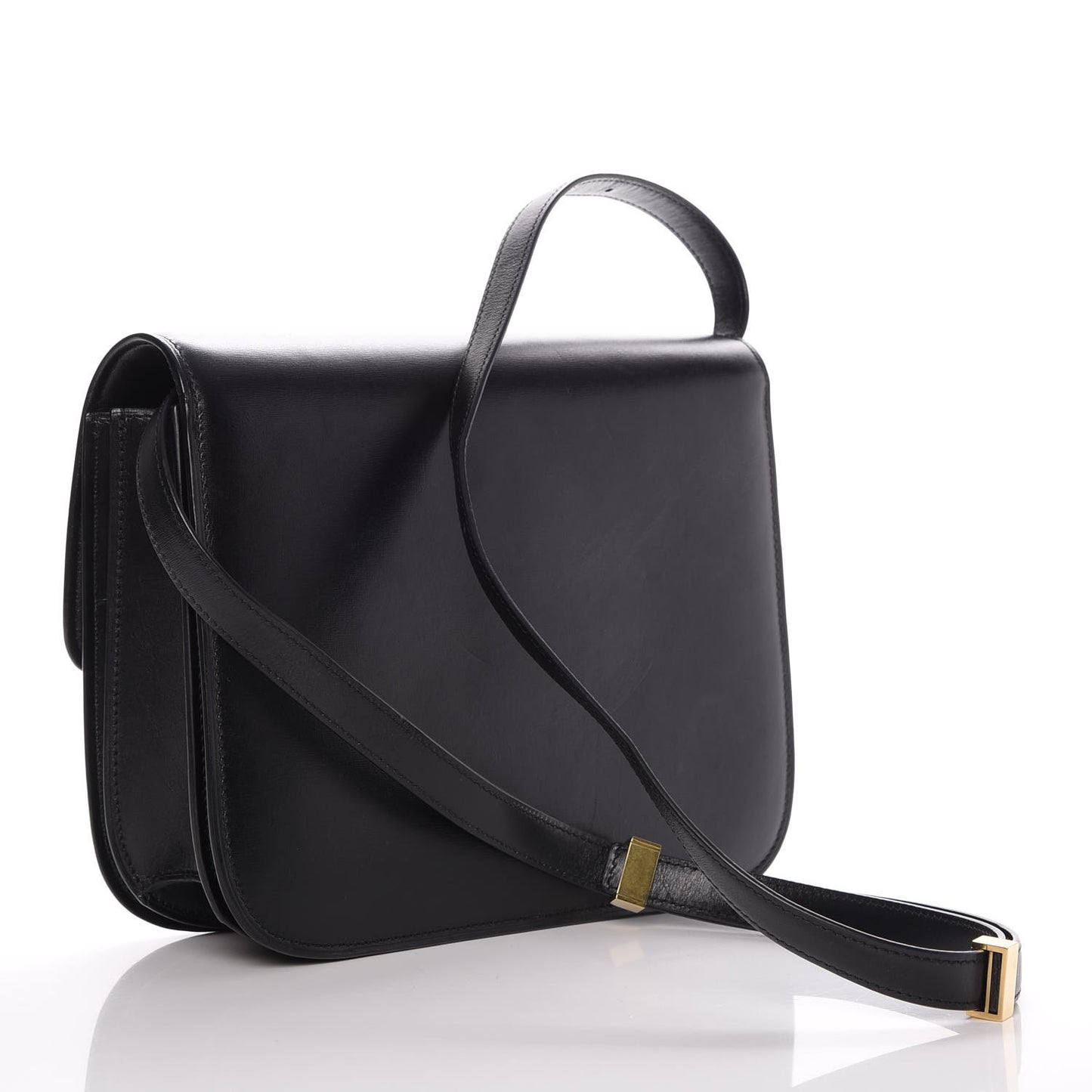 Box Calfskin Medium Classic Box Flap Bag Black