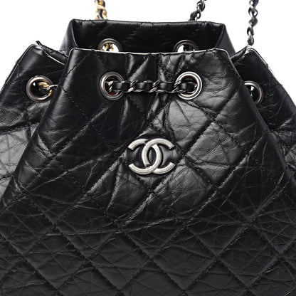 Chanel Aged Calfskin Quilted Small Gabrielle Backpack Black 9 of 10