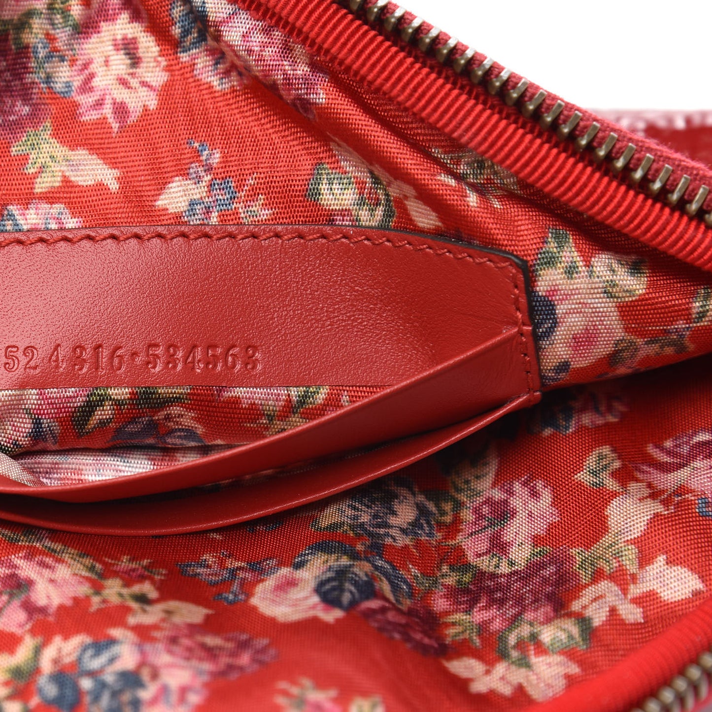 Patent Rubber Game Patch Logo Wrist Bag Hibiscus Red