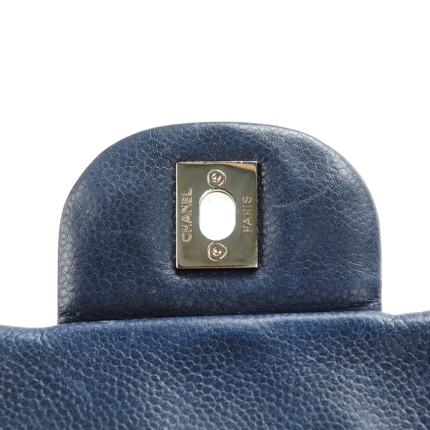 Washed Caviar Quilted Jumbo Single Flap Navy