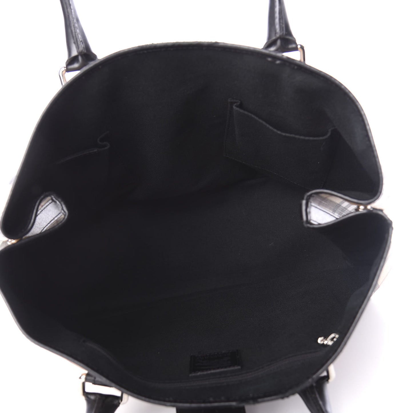 House Check Buckle Tote Black